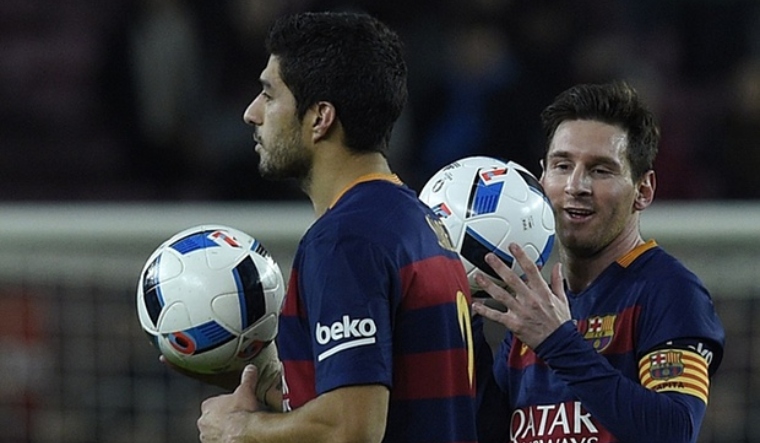 Lionel Messi and Luis Suarez